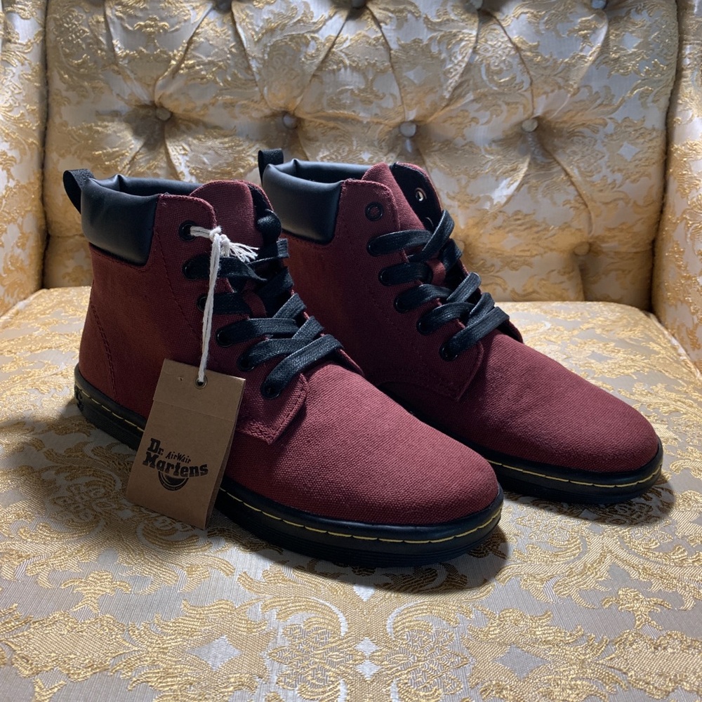 SOLD Doc Martens Burgundy Canvas Boots